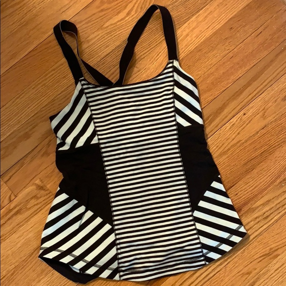 Lulu lemon athletica 🍋 Mint & Black Stripe Tank